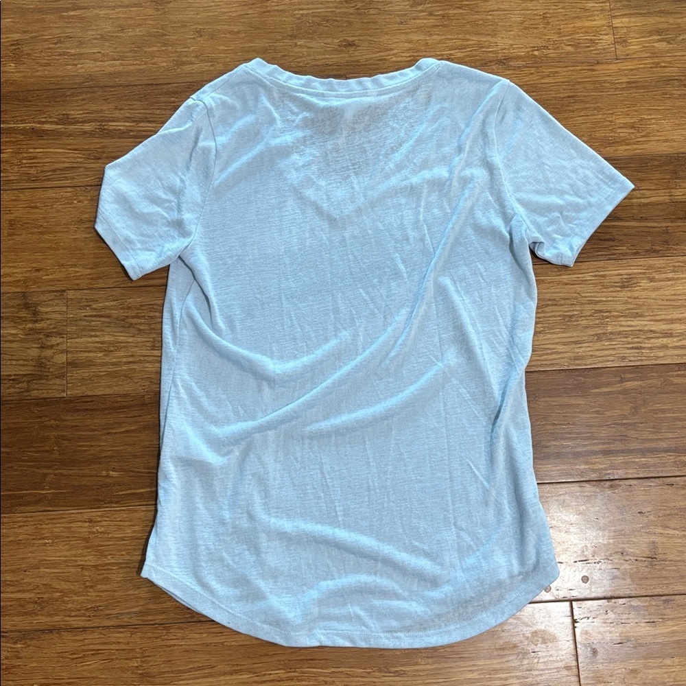 Athleta Women’s Light Blue Tencel Modal V-Neck Tee Shirt Soft Casual Top, S - Picture 5 of 6